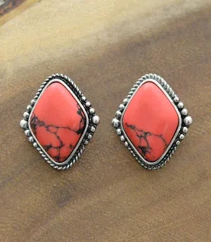 Coral Post Earrings