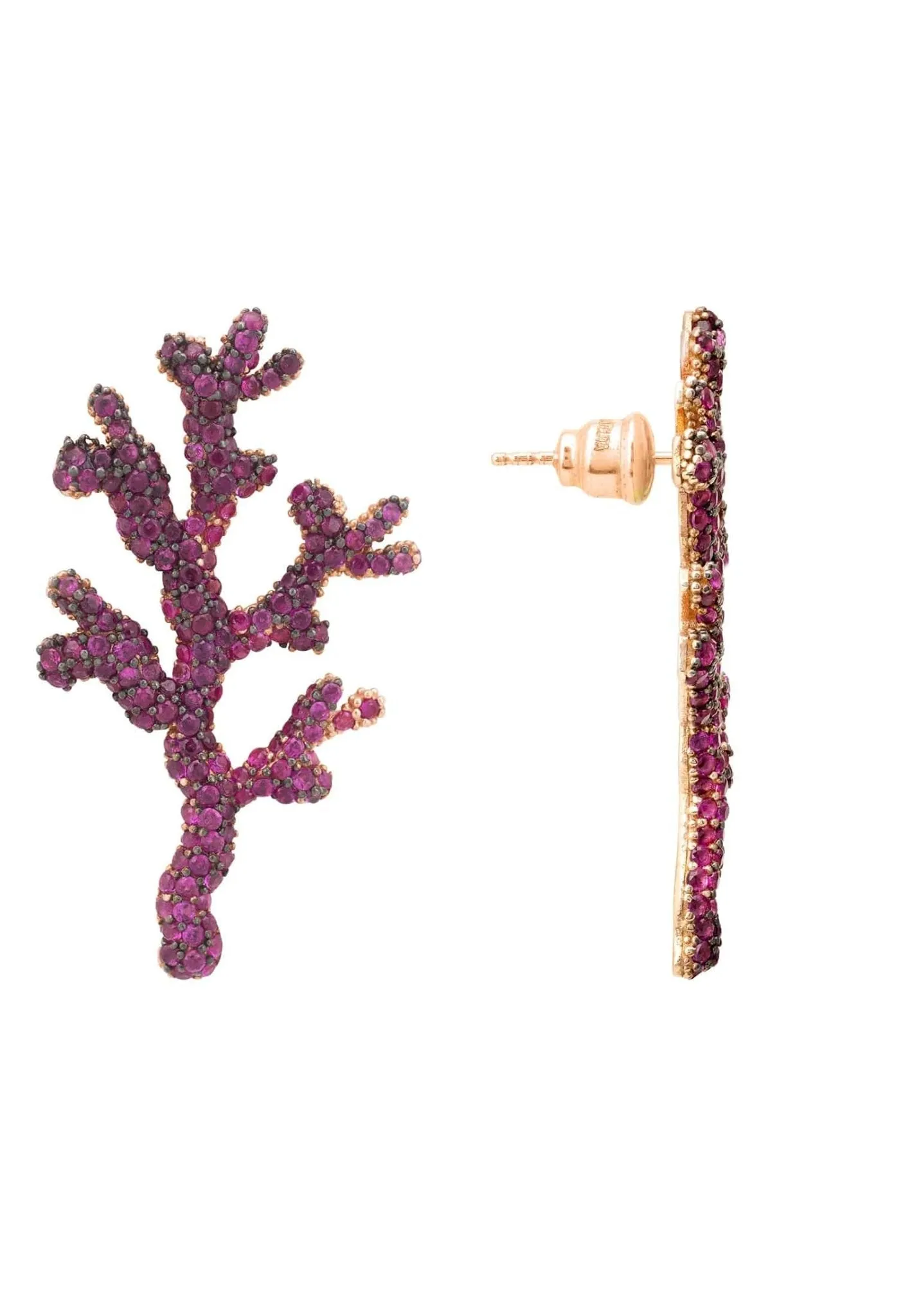 Coral Reef Earrings Hot Pink Cz