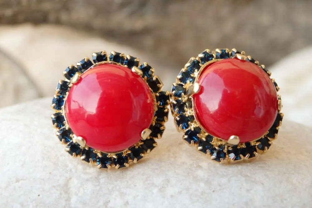 Coral Stud earrings