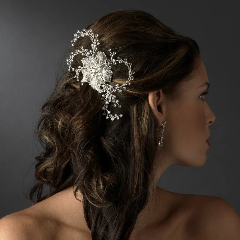 Couture & Stunning Crystal Vine Flower Bridal Comb