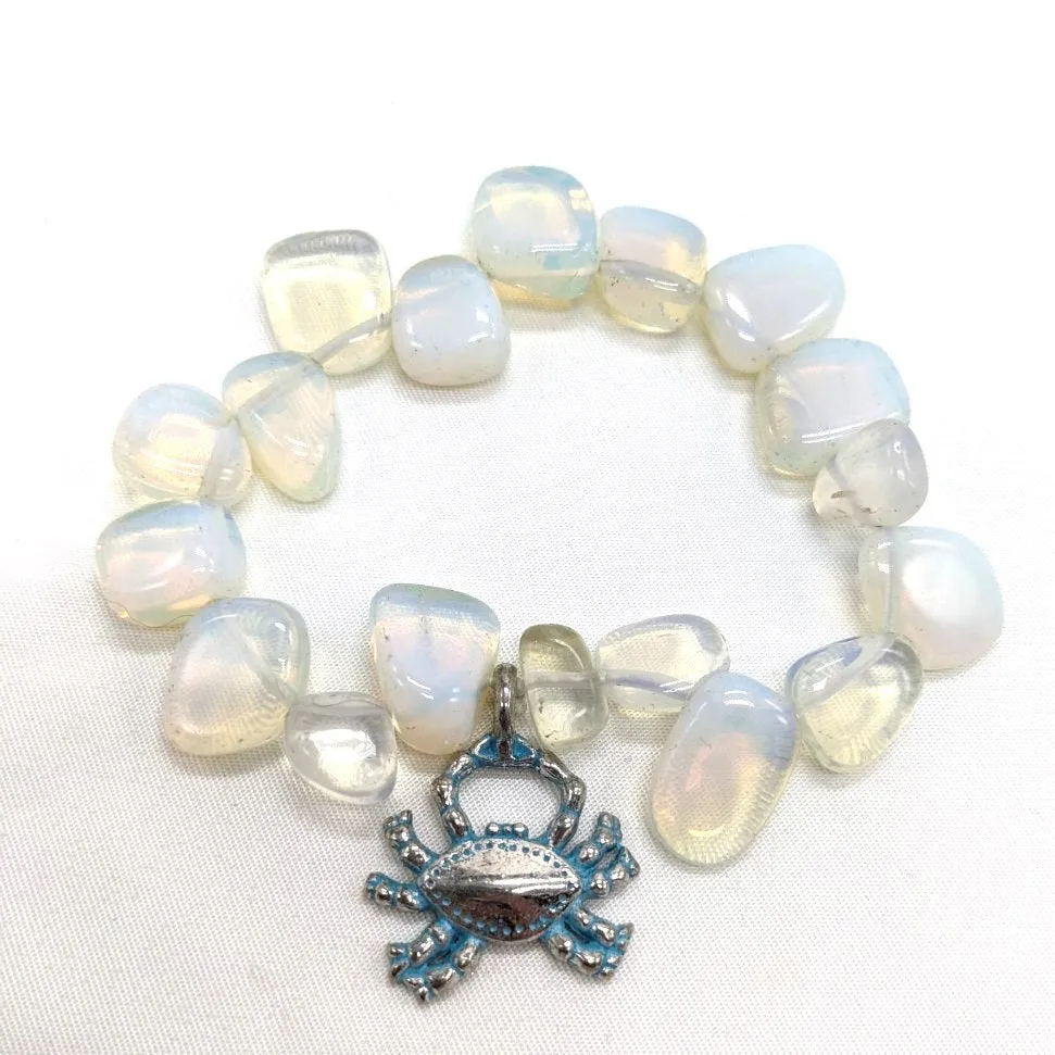 Crab and Sea Opal Bracelet