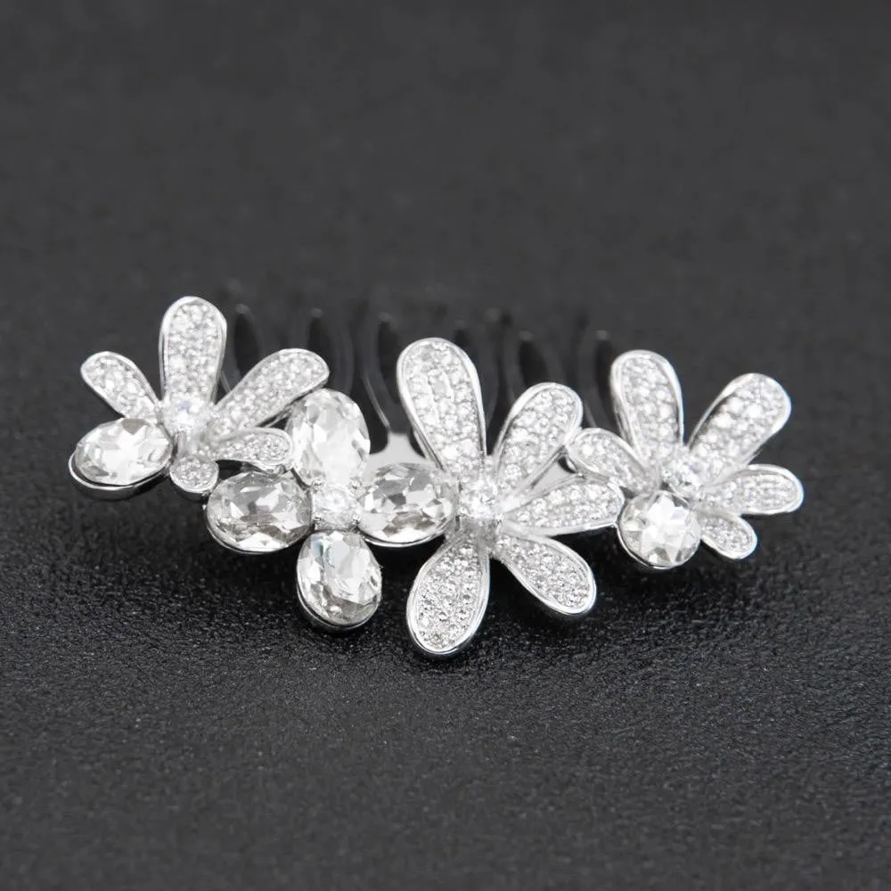 Crystals Cubic Zircon Bridal Wedding Hair Comb  Hair Accessories  TFC289