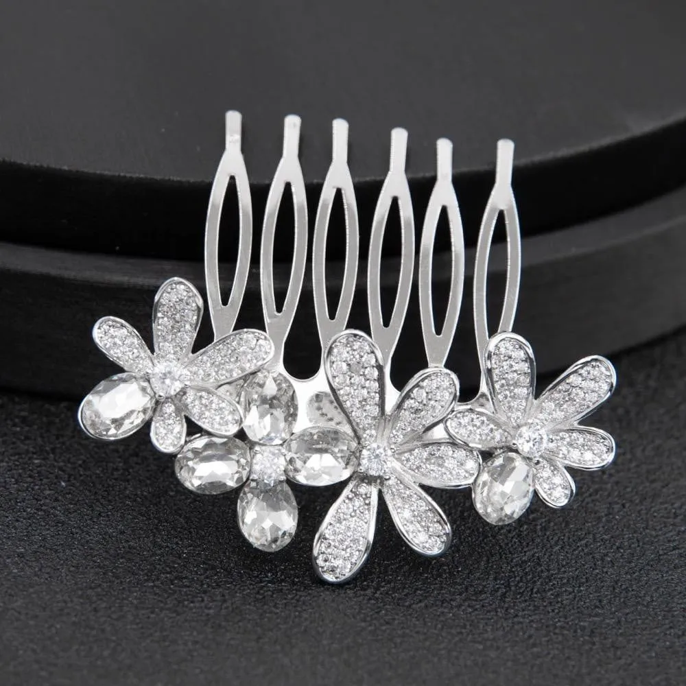 Crystals Cubic Zircon Bridal Wedding Hair Comb  Hair Accessories  TFC289