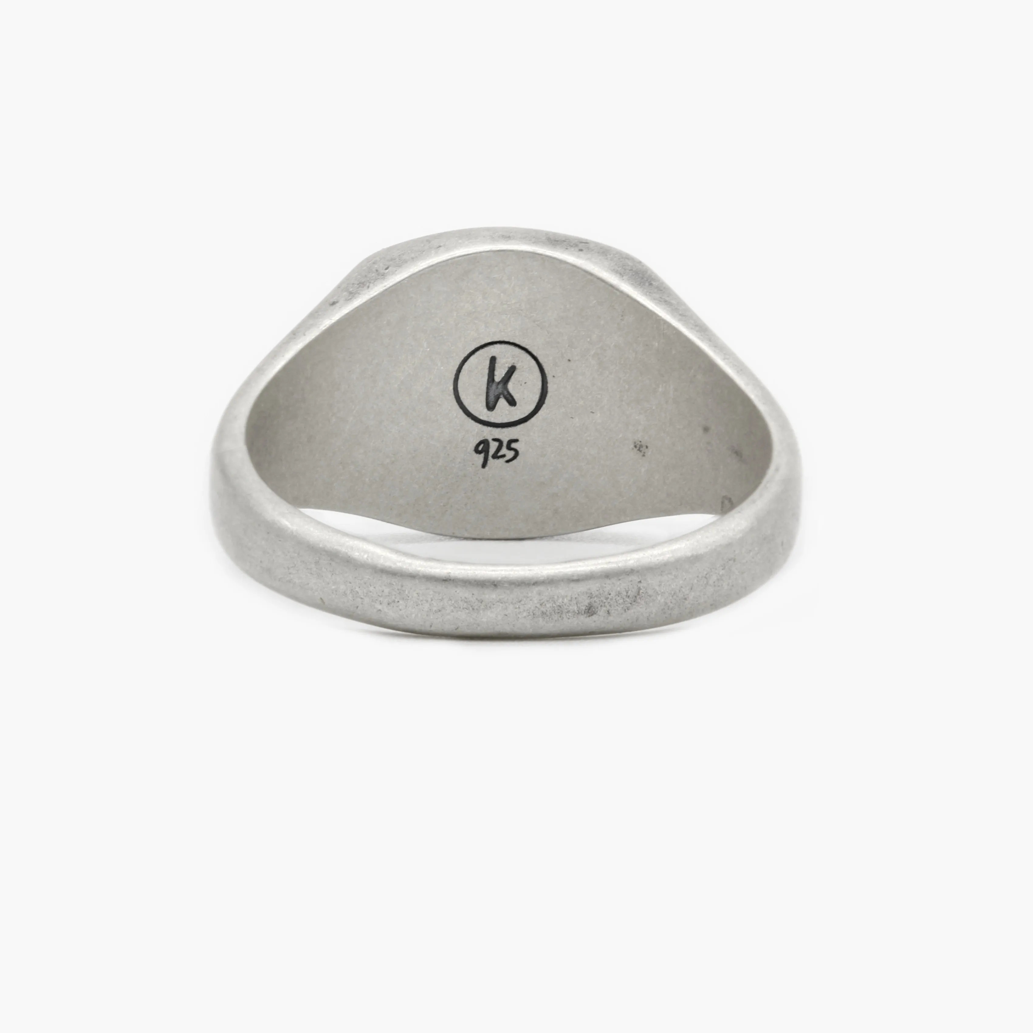 Cushion Signet Ring With Matte Onyx Stone