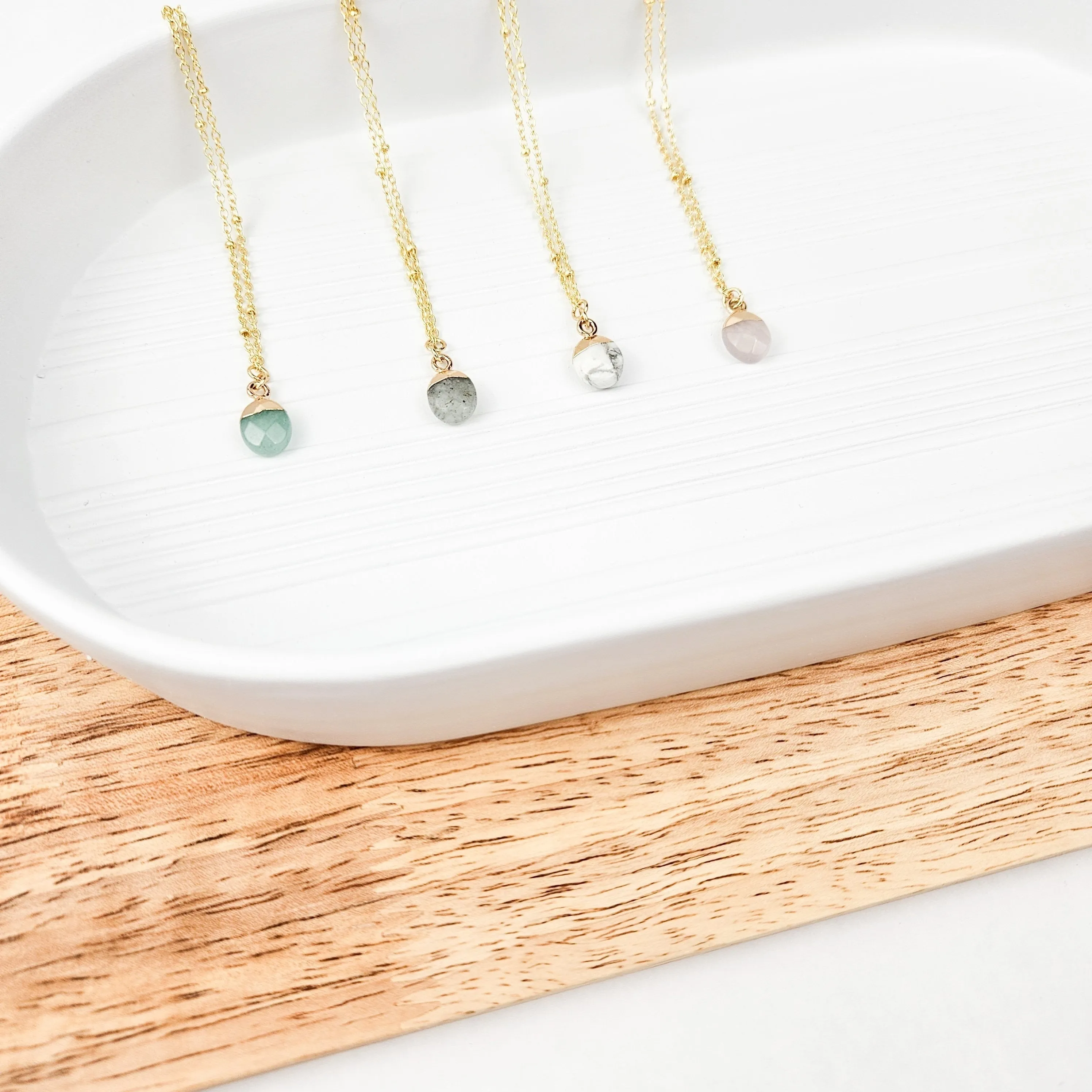 Dainty Howlite Gemstone Necklace