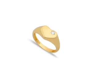 Diamond 14K Pinky Signet Ring