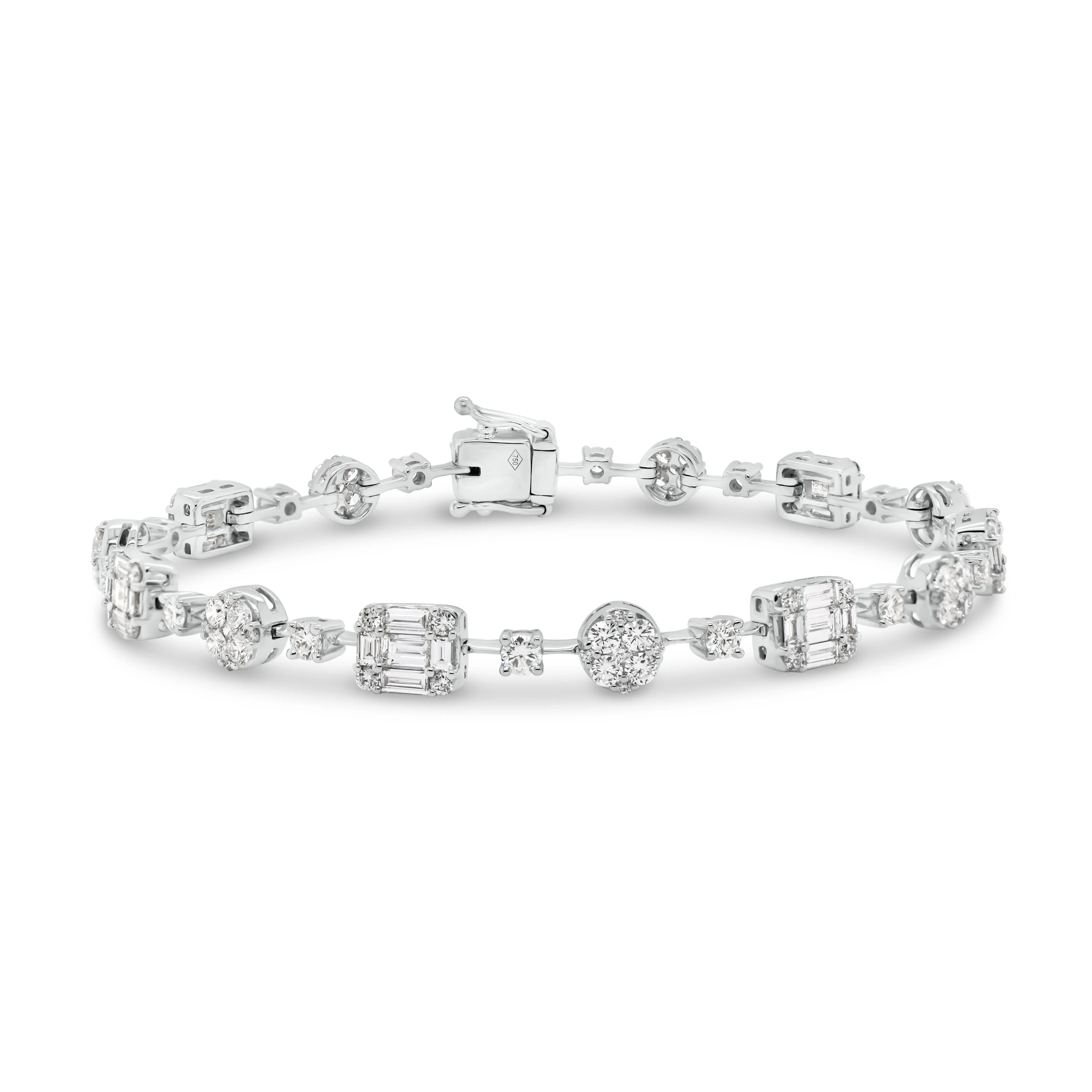 Diamond Circles & Rectangles Tennis Bracelet