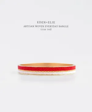 EDEN   ELIE Everyday Gold Narrow Bangle - true red