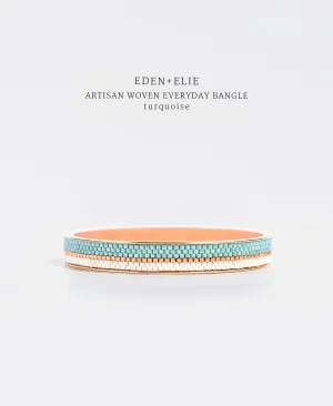 EDEN   ELIE Everyday Gold Narrow Bangle - turquoise