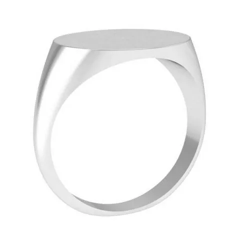 Elongated Oval Signet Ring for Women - 16mm x 12mm