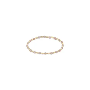 enewton: Gemstone Gold Sincerity Pattern 3mm Bead Bracelet - Pink Opal