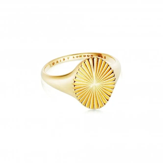 Estee Lalonde Sunburst Signet 18ct Gold Plated Ring ELSR09_GP