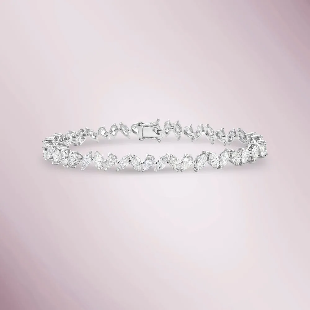 Fancy Multi Shape Diamond Bracelet (7.00 ct.) in 18K Gold