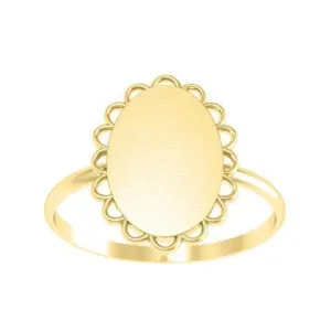 Fancy Oval Signet Ring for Women - 11mm x 9mm