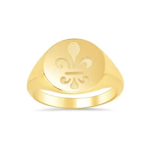 Fleur de lis Signet Ring for Ladies