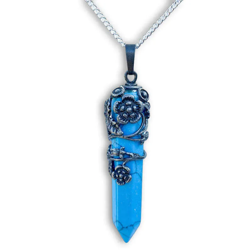 Flower Wrap Pendant Necklace