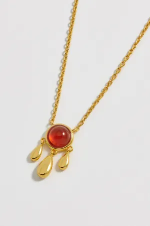 Gemstone Droplet Pendant Necklace