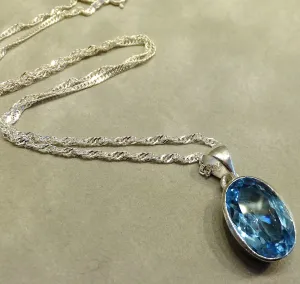 Genuine Blue Topaz Necklace