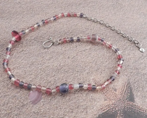 Glass Bead Lavender Glass Mix Necklace