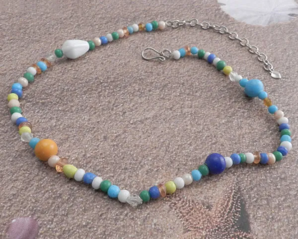 Glass Bead Lavender Glass Mix Necklace