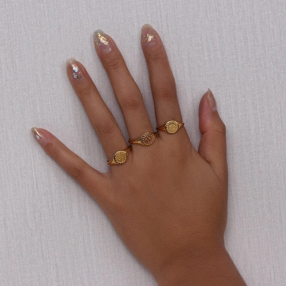 Goddess, Moon & Sun Signet Rings