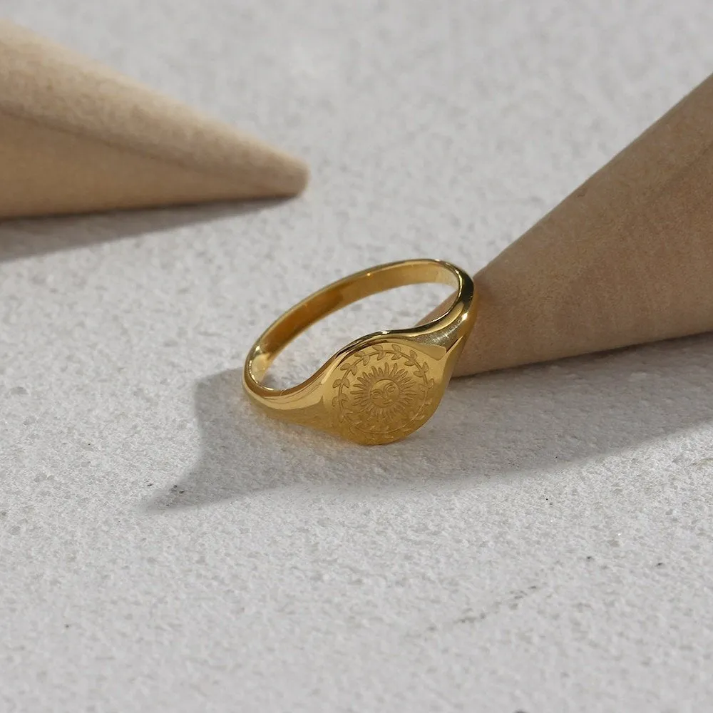 Goddess, Moon & Sun Signet Rings