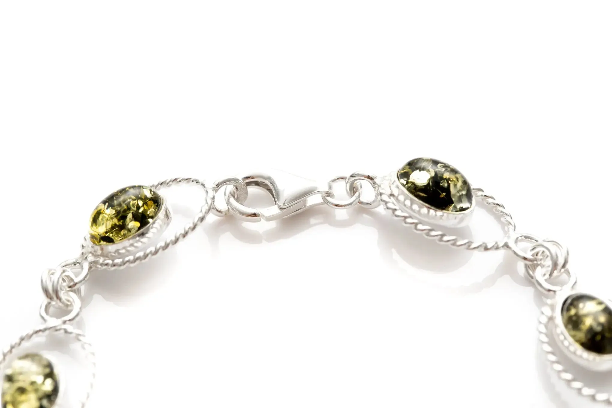 Green Amber Quintessence Link Bracelet