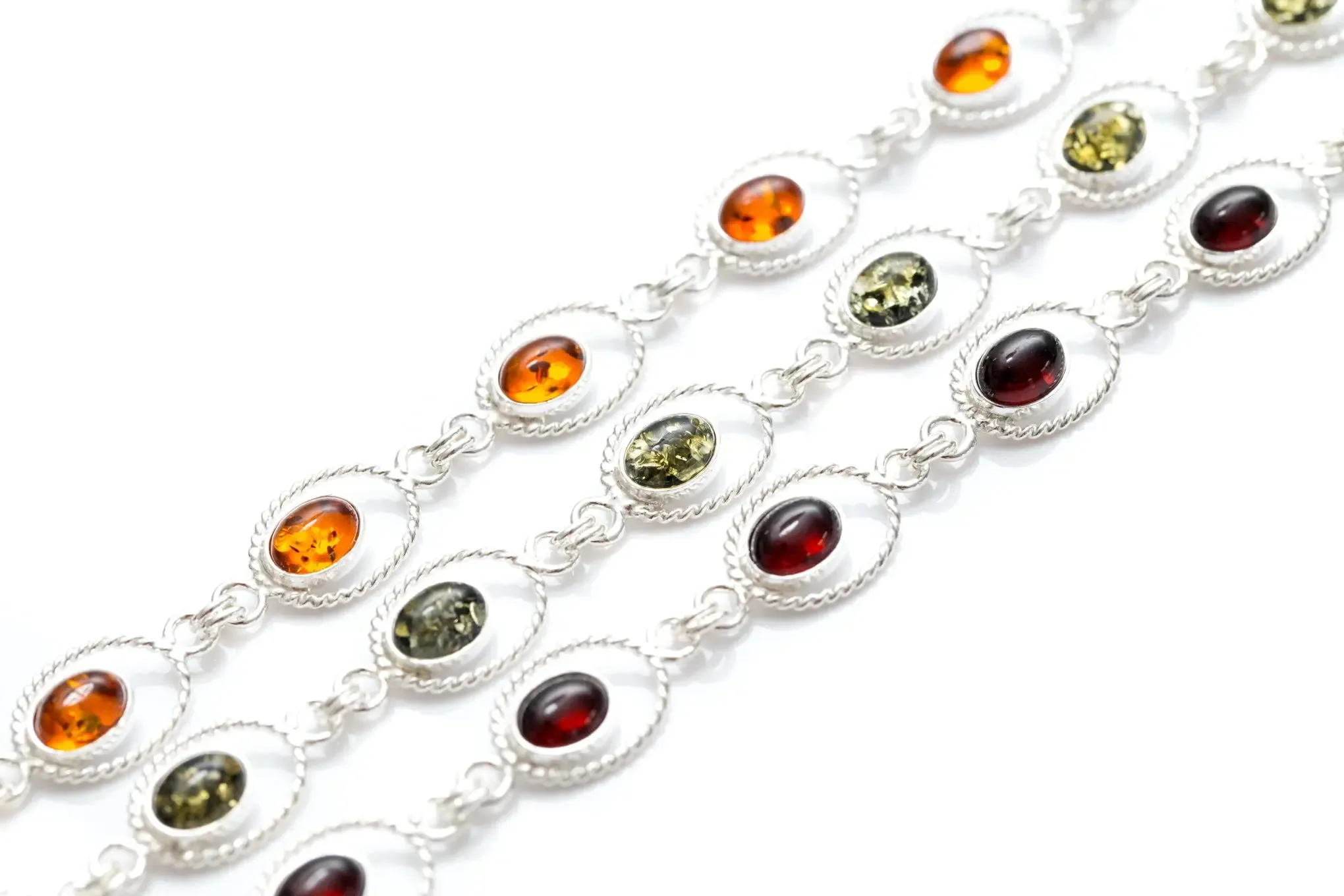 Green Amber Quintessence Link Bracelet