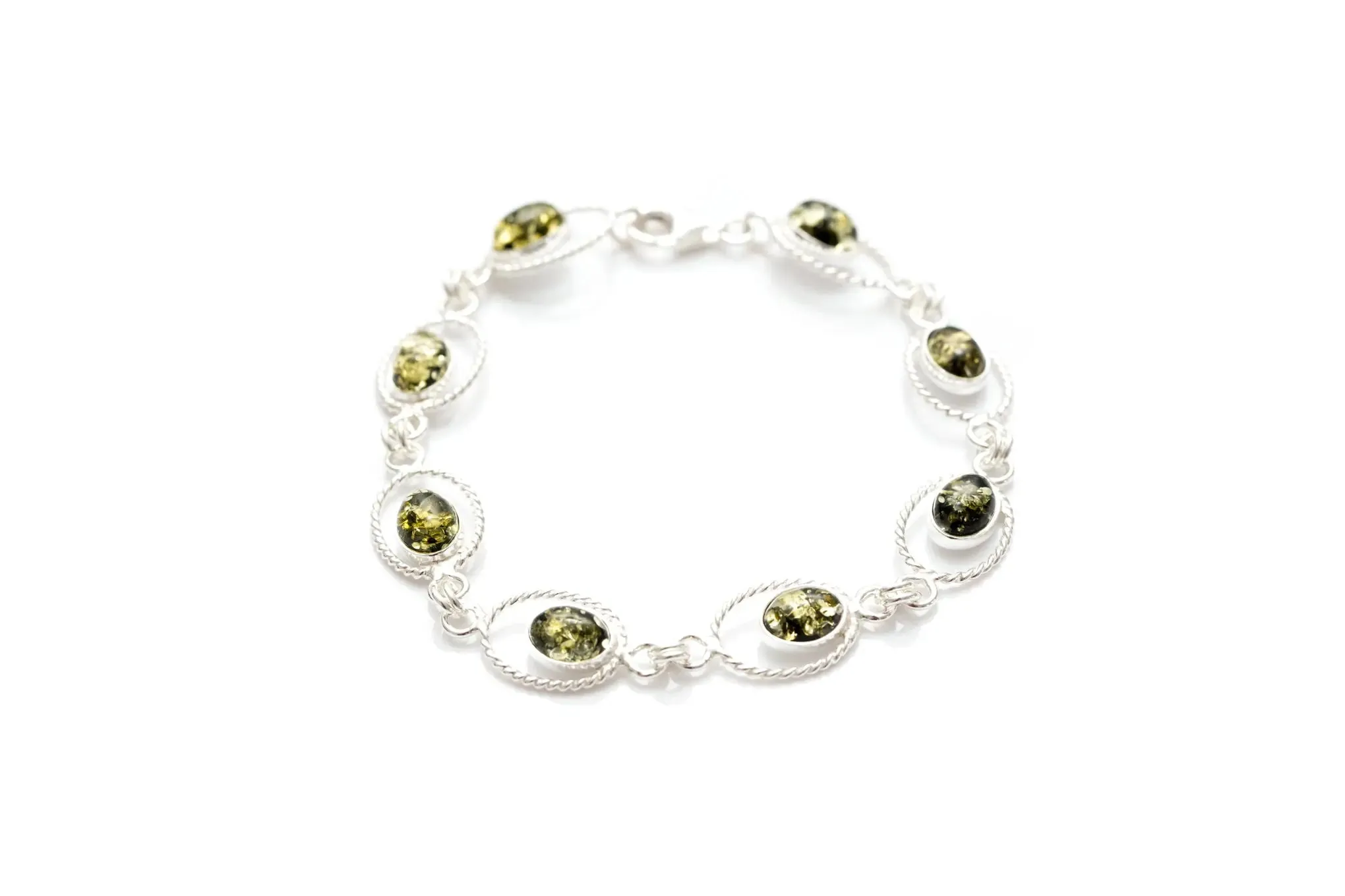 Green Amber Quintessence Link Bracelet