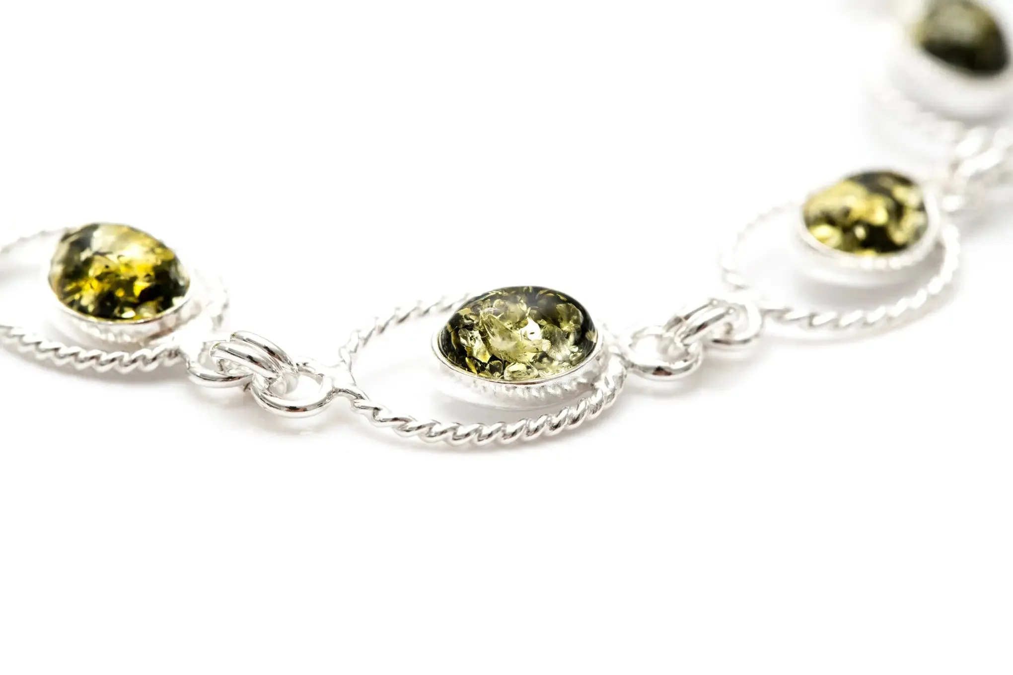 Green Amber Quintessence Link Bracelet