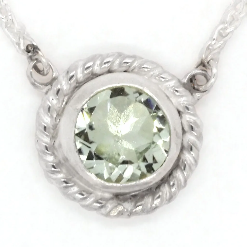 Green Ametyst Round Cut Necklace