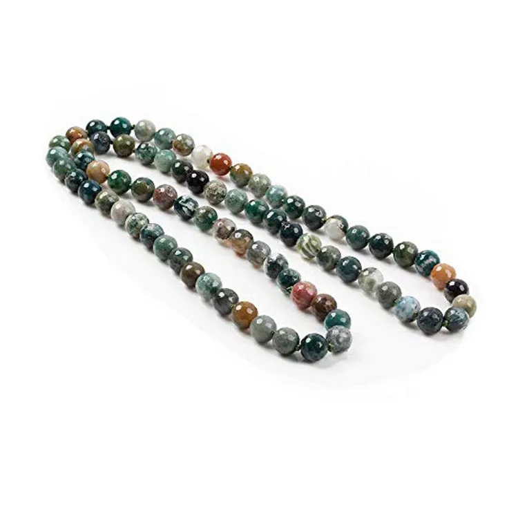 Handmade 10mm Natural Gemstone Beaded Necklace, 88cm Long Gemstone Necklace