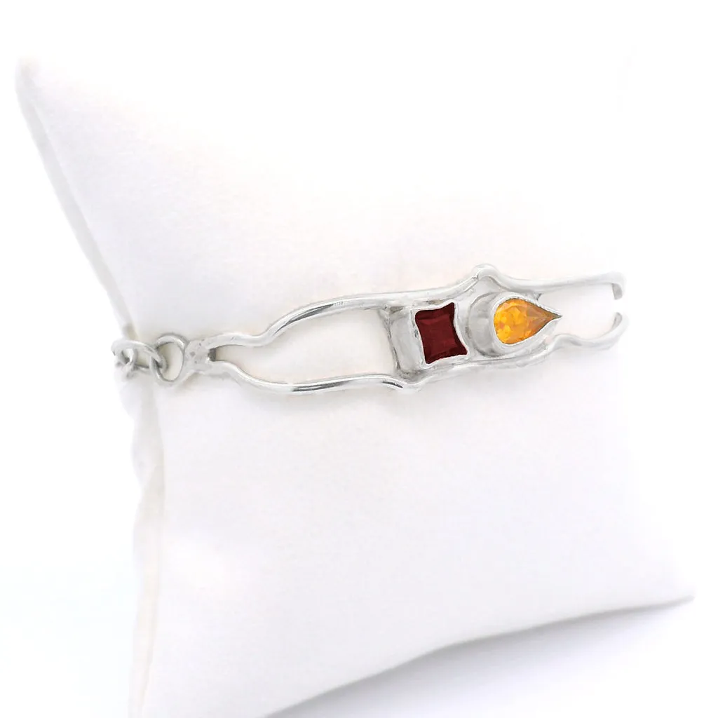 Happy Wave Citrine and Garnet Bracelet