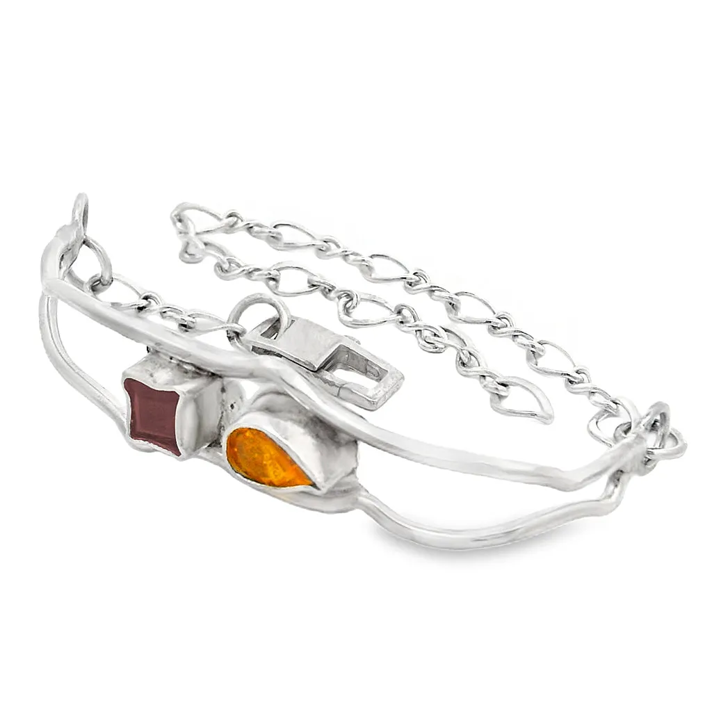 Happy Wave Citrine and Garnet Bracelet