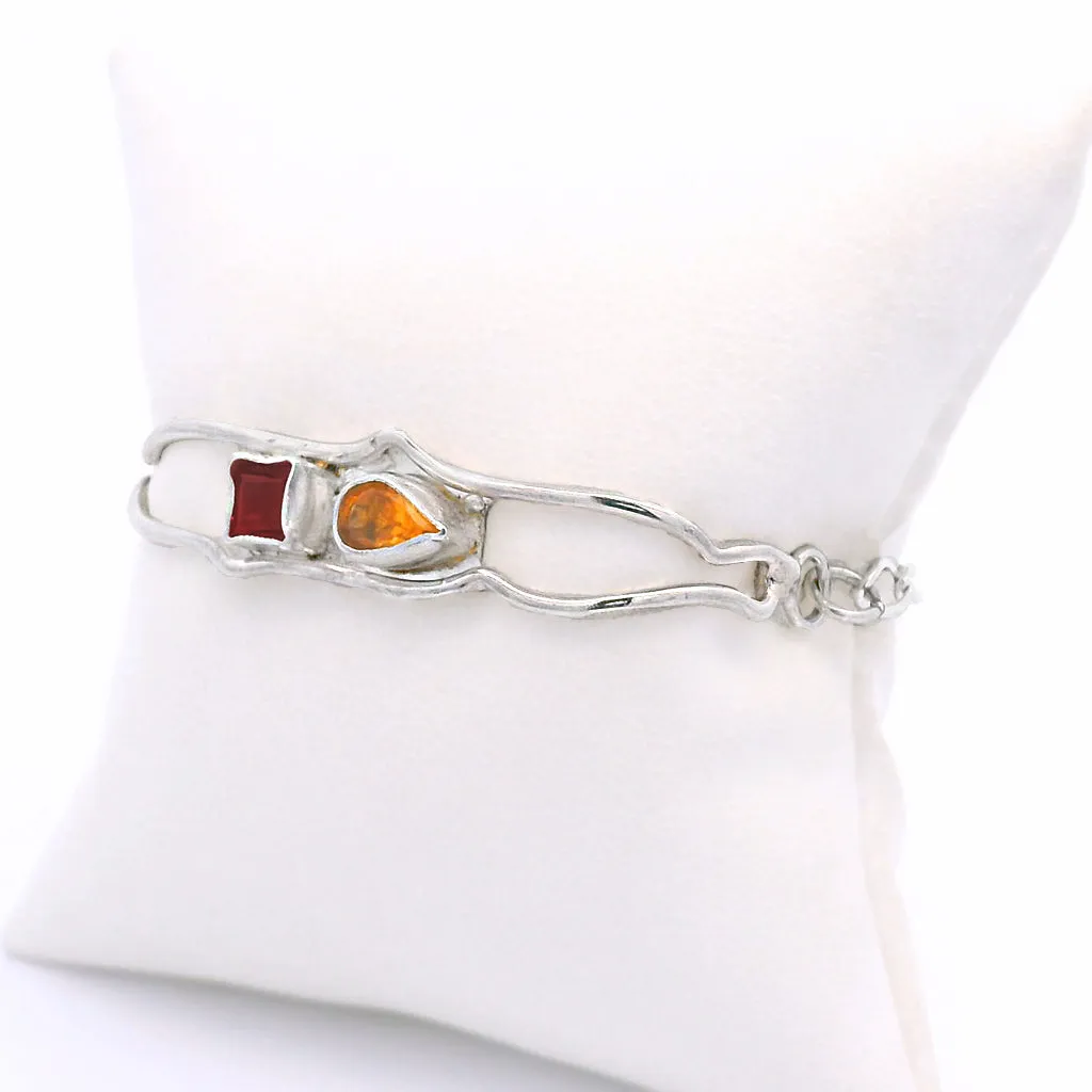 Happy Wave Citrine and Garnet Bracelet