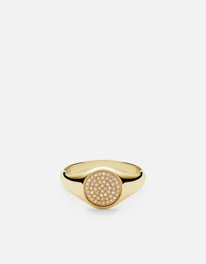 Horizon Signet Ring, Gold Vermeil/Sapphire