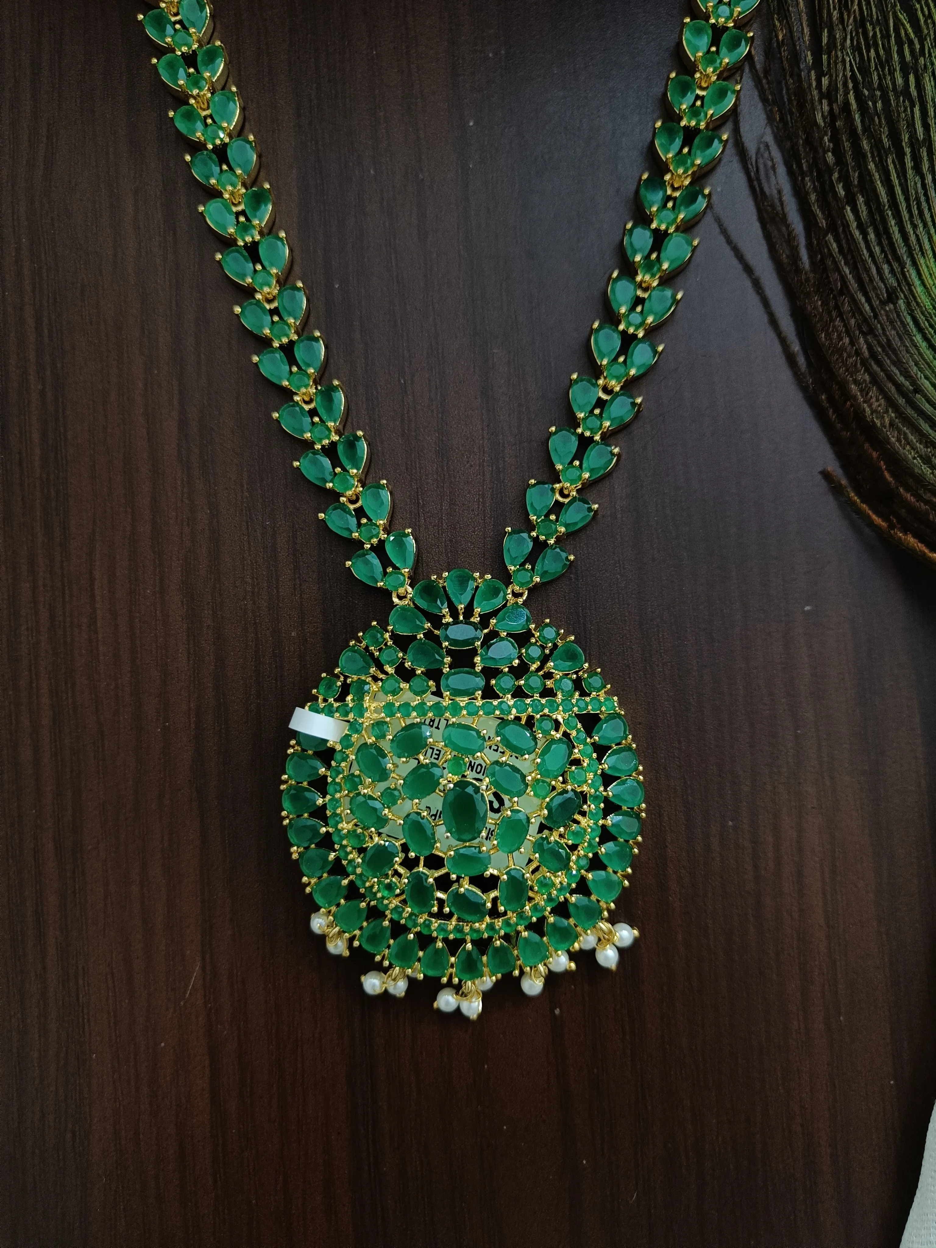 Hydro Green Color Zircon Long Necklace