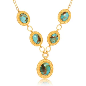 Island Hopping Statement Necklace - Turquoise