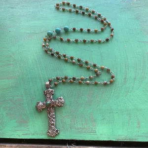 Jasper Cross Necklace