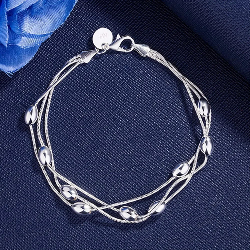 JC - Silver Star Charm Bracelet: 925 sterling, perfect for women’s weddings and holiday gifts