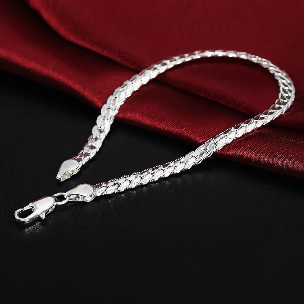 JC - Silver Star Charm Bracelet: 925 sterling, perfect for women’s weddings and holiday gifts