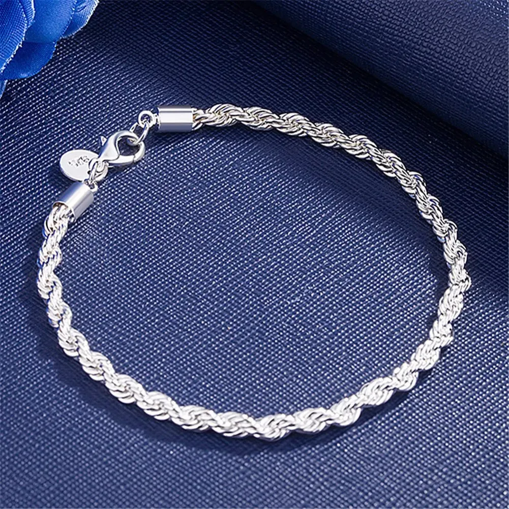 JC - Silver Star Charm Bracelet: 925 sterling, perfect for women’s weddings and holiday gifts