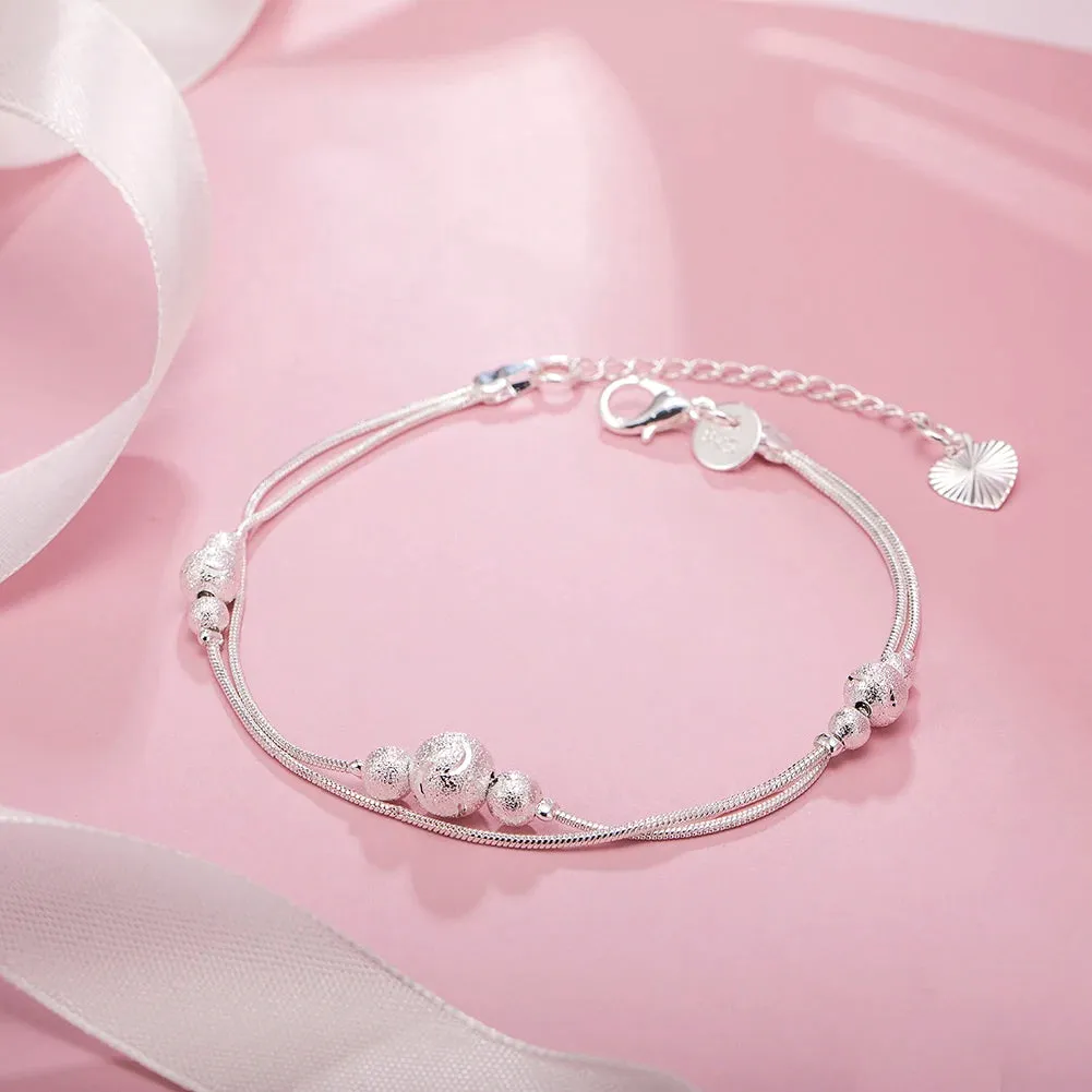 JC - Silver Star Charm Bracelet: 925 sterling, perfect for women’s weddings and holiday gifts