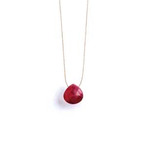 July Ruby Birthstone Necklace