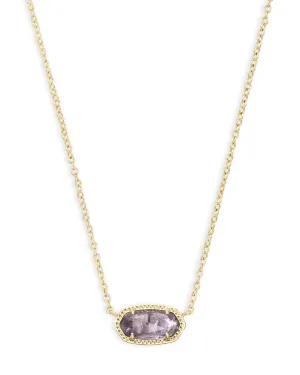 Kendra Scott Elisa Short Pendant Necklace Gold Purple Amethyst