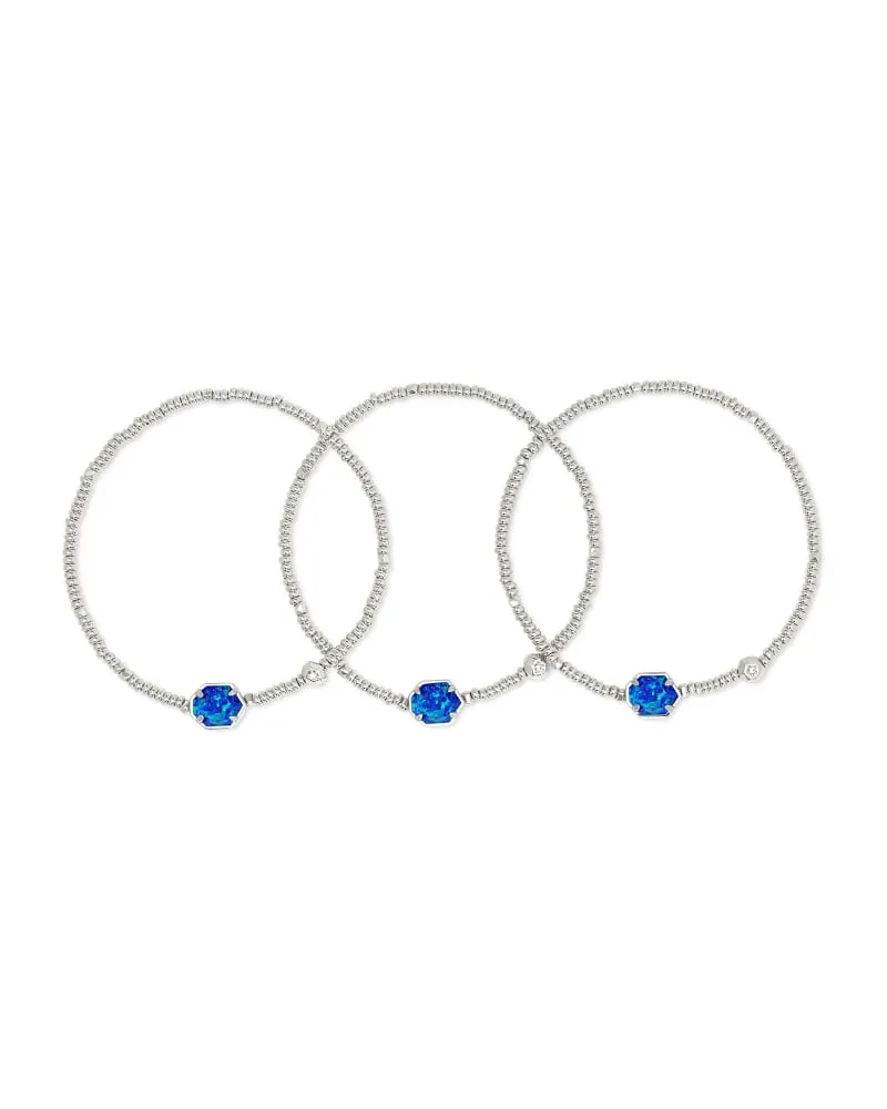 Kendra Scott Tomon Bracelet Set - Rhodium Royal Blue Opal