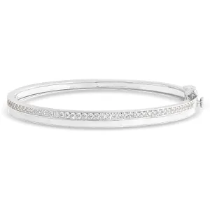 Micro Pavé White Enamel Bangle