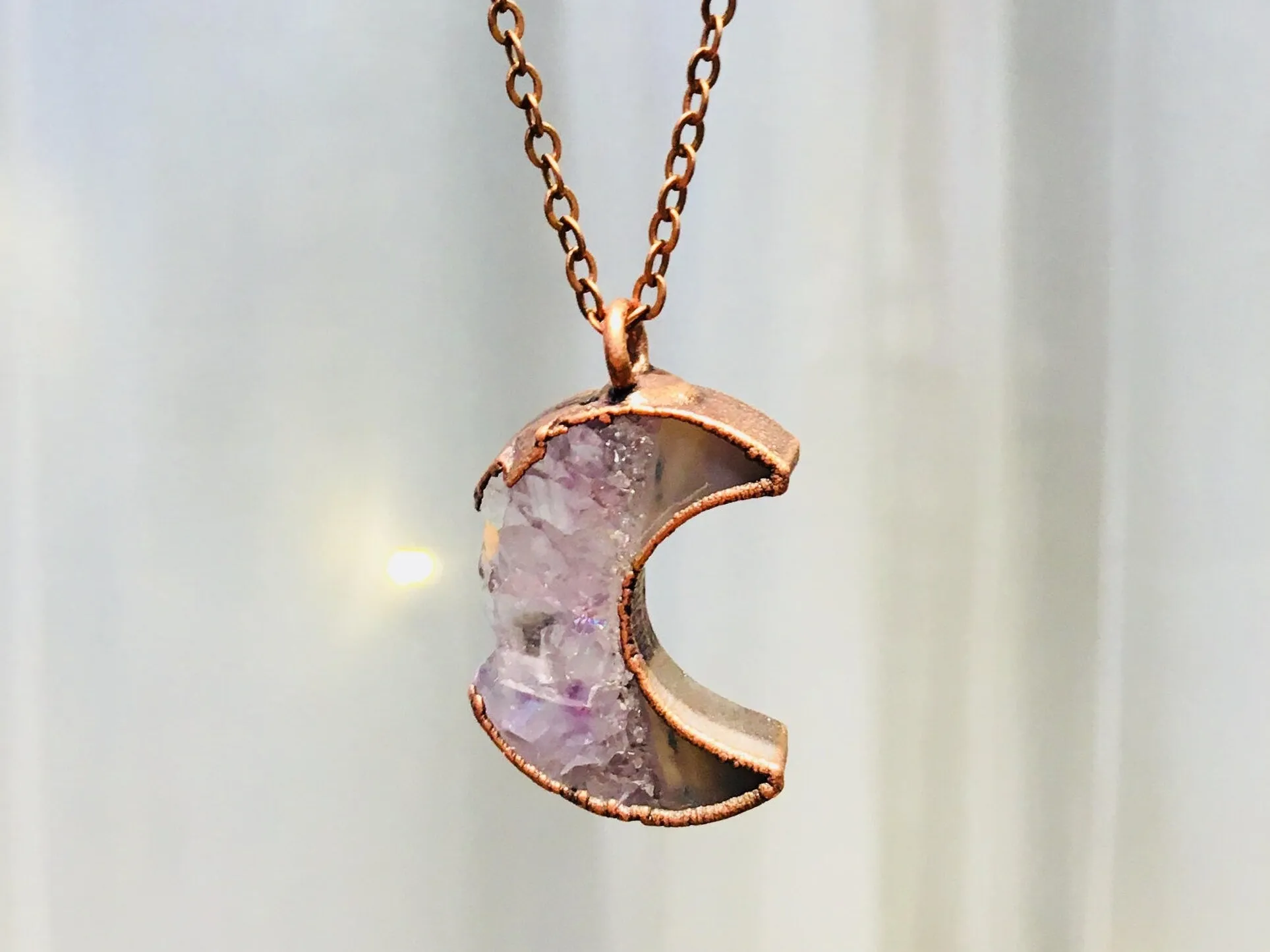 Moon Necklace | Druzy crystal necklace