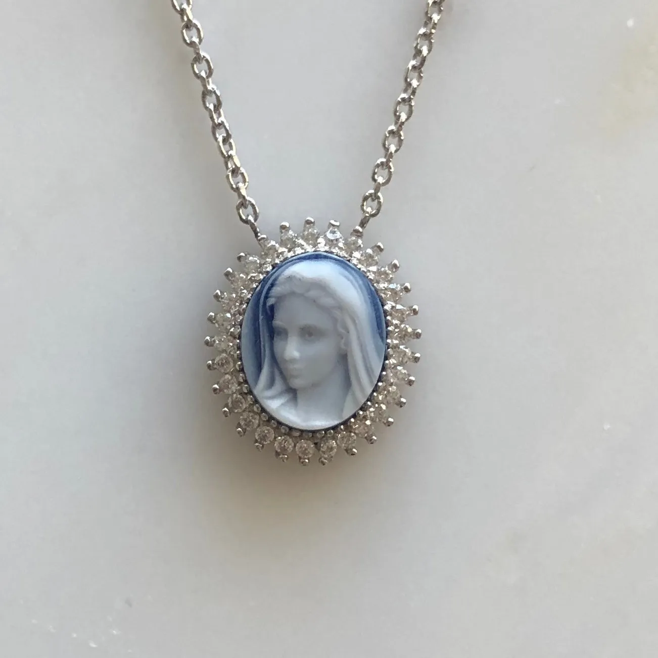 MOTHER MARY CAMEO NECKLACE