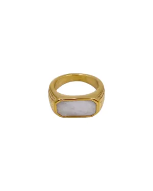 Mother of Pearl Signet Ring